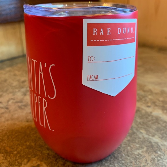 Rae Dunn “Santa’s Helper” Wine Thumbler - Picture 3 of 3